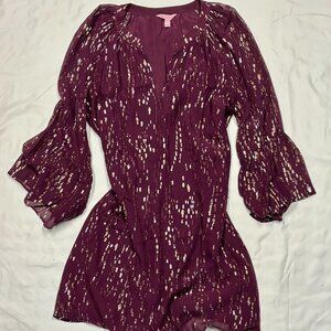 Lilly Pulitzer Metallic Purple and Gold Mini Dress Size L